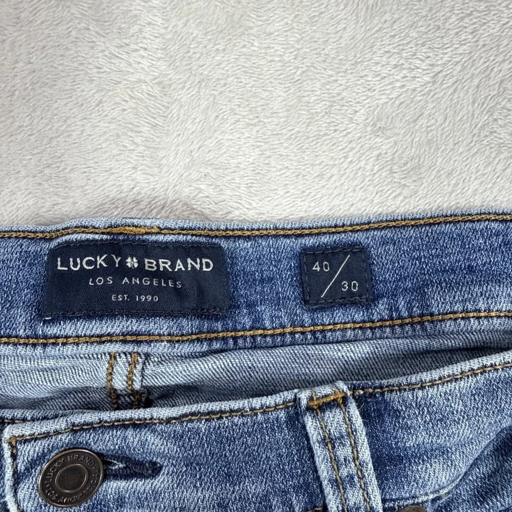 Lucky Brand 363 Vintage Straight Jeans Mens 40X30 Blue Medium Wash Stretch Denim